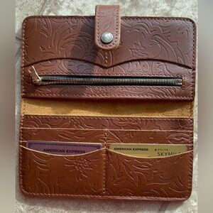 Portland Leather Goods Embossed Brown Wallet